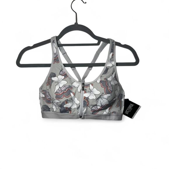 Victorias Secret Sport Grey Butterfly Knockout Bra NWT Size 34C - Picture 1 of 6